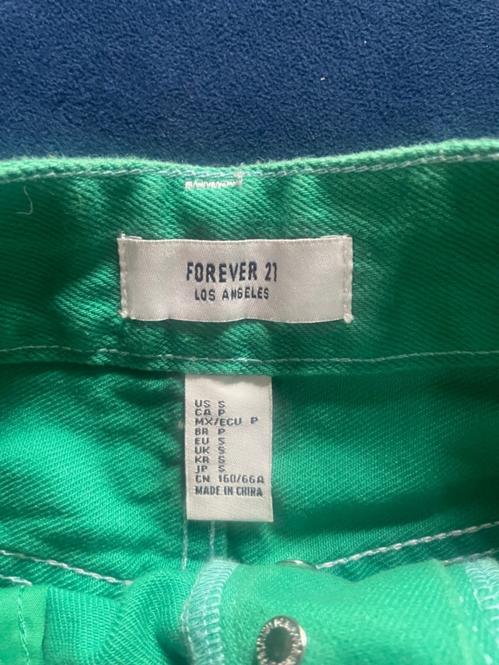 Women’s Green Denim Mini Skirt - Picture 3 of 3